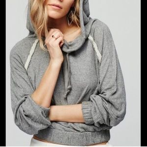 Free People Kimmie Grey Sweatshirt Hoodie